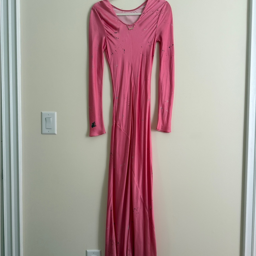 Silk Laundry Pink Long Sleeve Dress